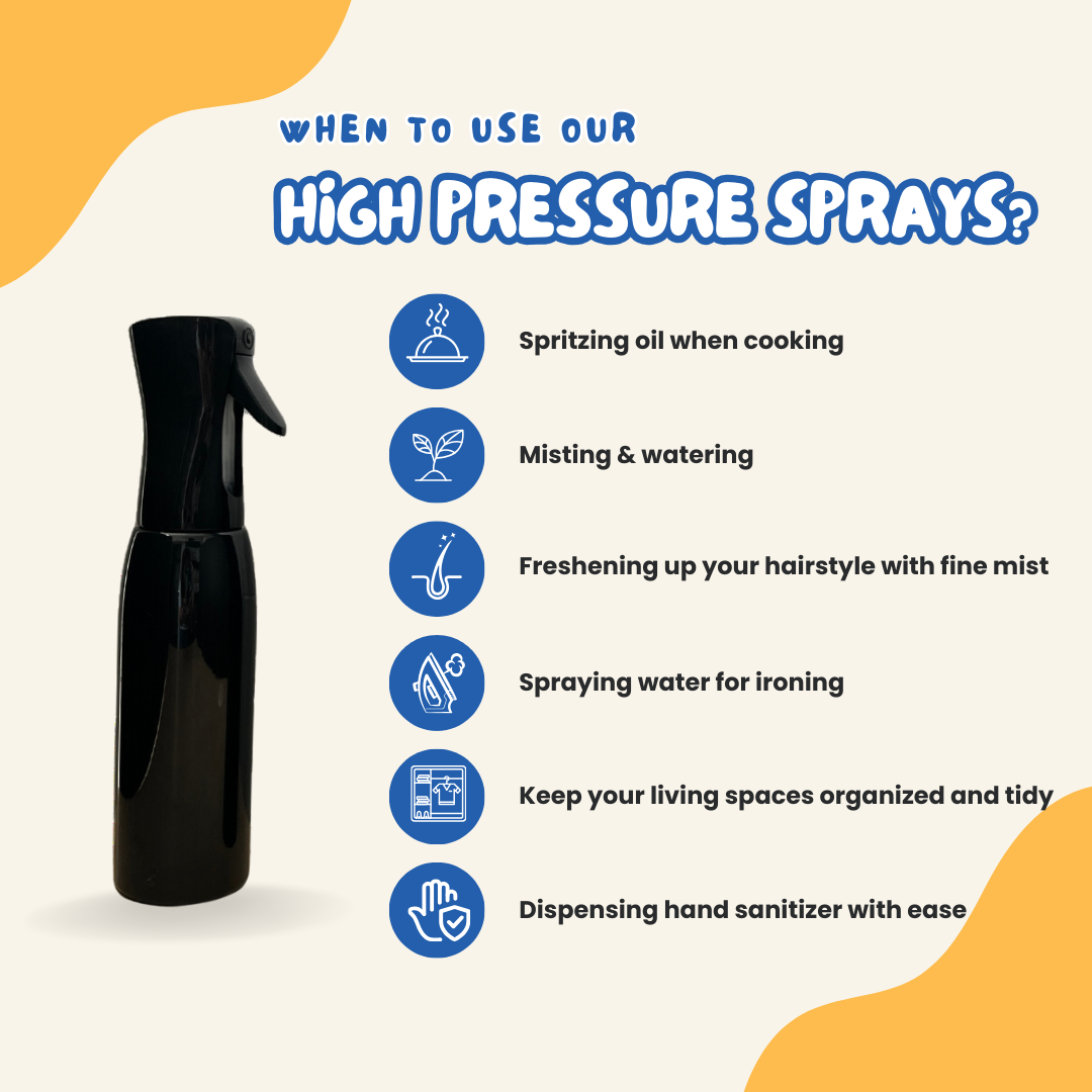 High Pressure Spray Bottles — Transparent