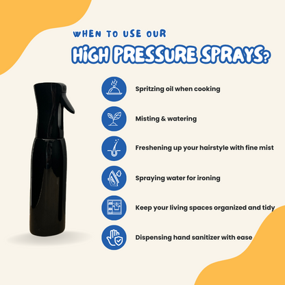 High Pressure Spray Bottles — Transparent